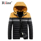 Мужская Повседневная парка с капюшоном, толстая стеганая куртка на молнии, приталенное пальто для мужчин и женщин, теплая парка контрастного цвета, зима 2019