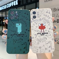 new cute candy color matte phone case for iphone 11 12 pro max xr xs x 7 8 plus se2020 square side silicone cover conque shell