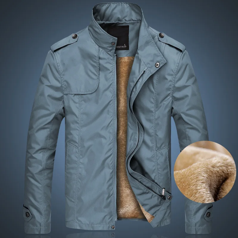 

Men's Jacket Plus Velvet Thick Warm Stand-up Collar Middle-aged Casual 2022 Korean Fashion New Winter Zipper Cardigan Formal