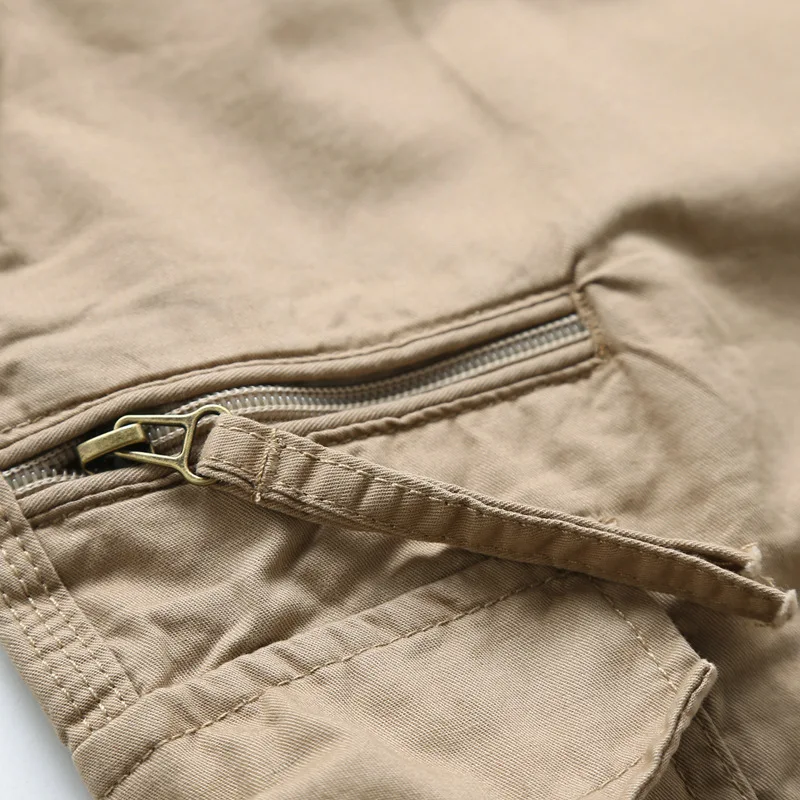 

New Mens Capri Pants Male Solid Cargo Pant Oversized Multi Pocket Pure Cotton Camo Casual Pant Men Clothing Trousers AF1219