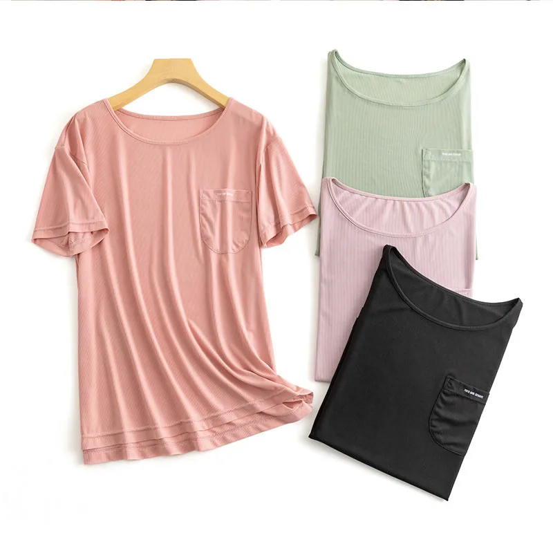 

Pliktea Women's Pajamas Summer Short Sleeve Shorts Two Piece Sleepwear Pajamas for Women Comfortable Thin Home Suit Sleepwear