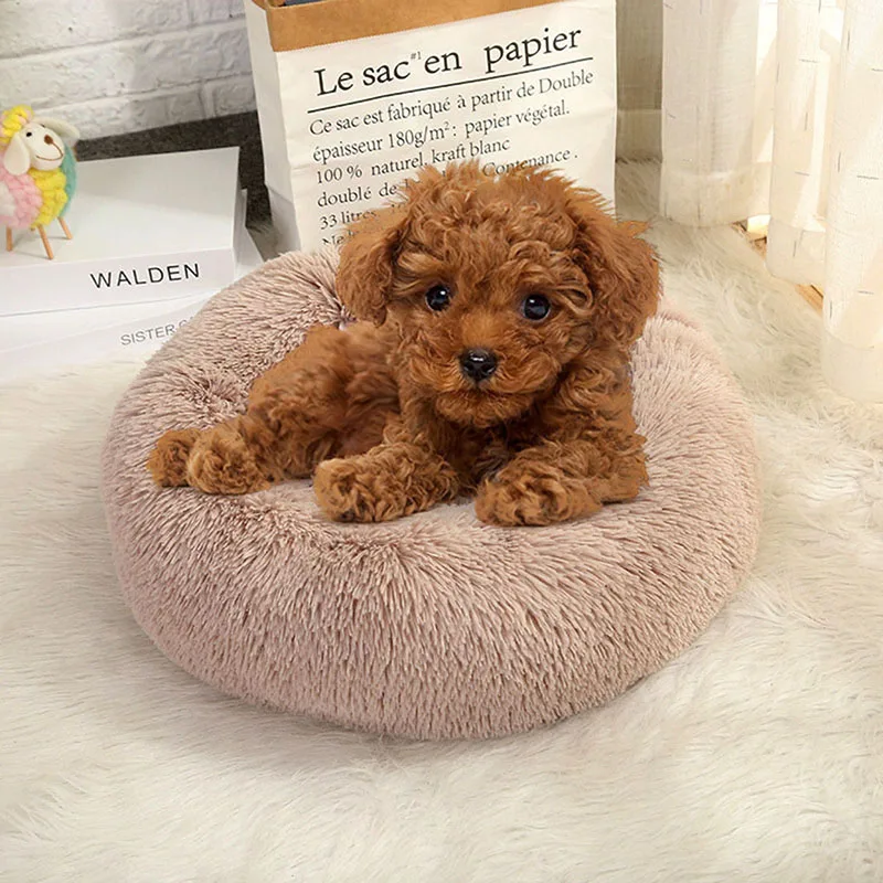 Кровать для домашних питомцев удобные коврики сна кошек круглая собачья будка