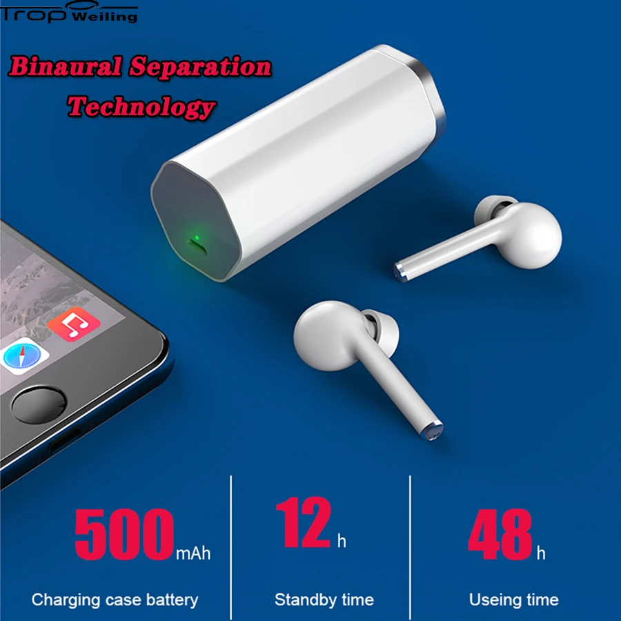TWS отпечатков пальцев сенсорные Bluetooth наушники беспроводные вкладыши с двойной
