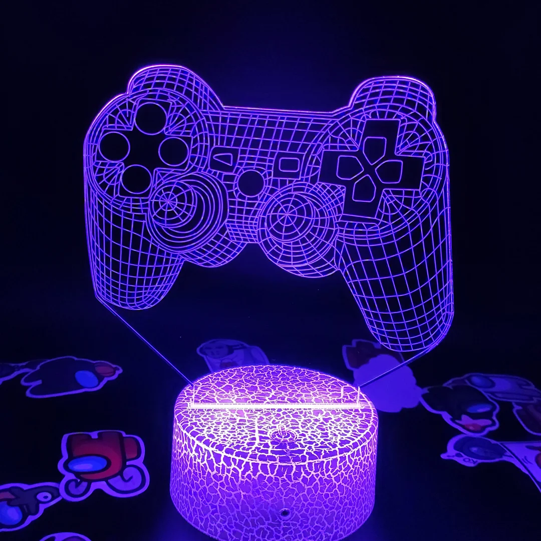 

accessories PS4 controller gamepad 3D illusion Night lights lava lamp creative gift for friend Game room desk decor
