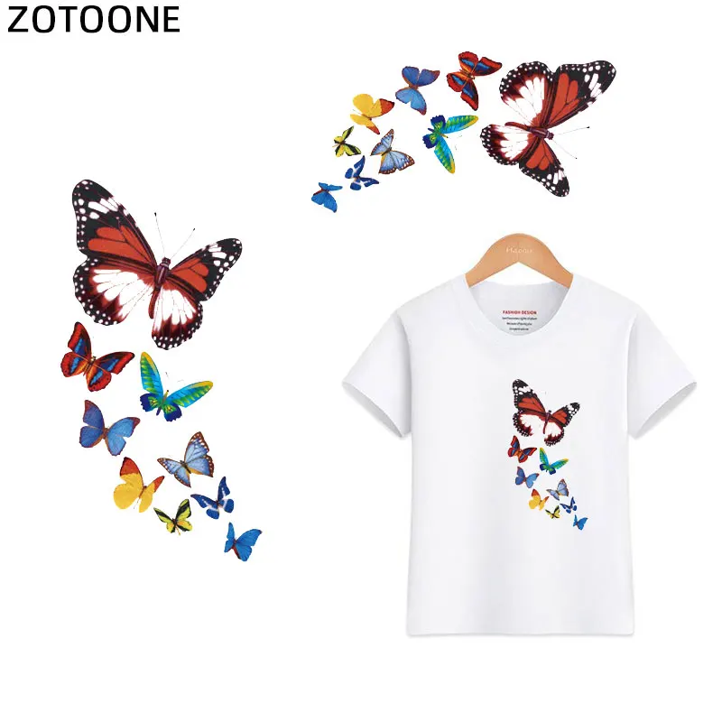 Термоклейкие термонаклейки ZOTOONE с бабочкой Мультяшные автомобили цветы раньше