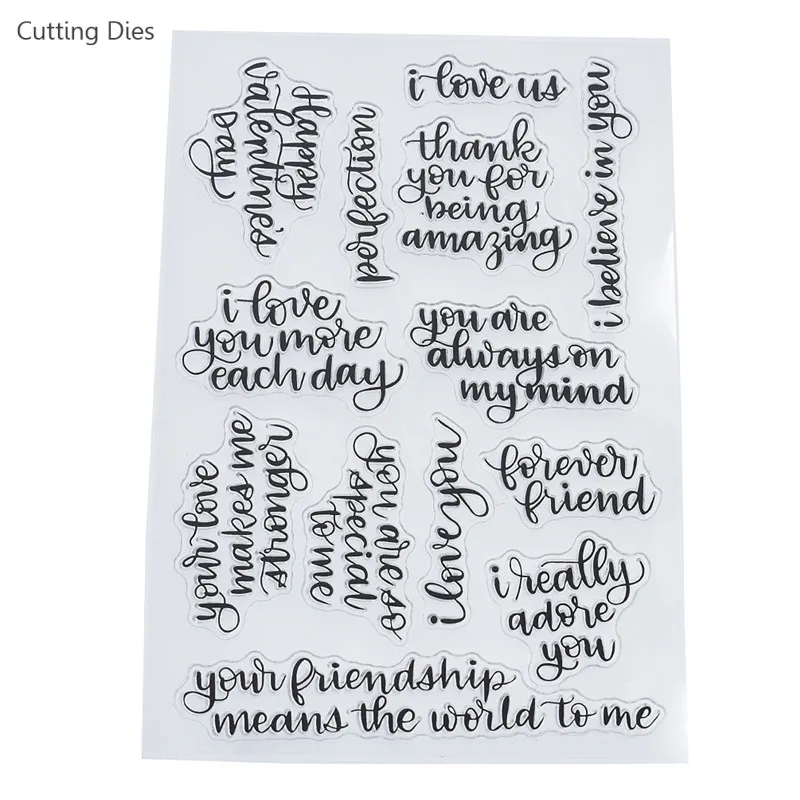 Love English Letter Transparent Clear Stamp For DIY Scrapbooking Photo Album Silicone Rubber Decorative Crafts Background | Канцтовары