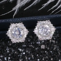 huami 1 pair small female stud earrings for women fashion jewelry crystal accessories elegant trendy aaa cubic zirconia earrings