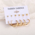 2021 новые модные золотые серьги-гвоздики из сплава с шариками для женщин винтажные классические круглые серьги 6 паркомпл. с отделением для карт