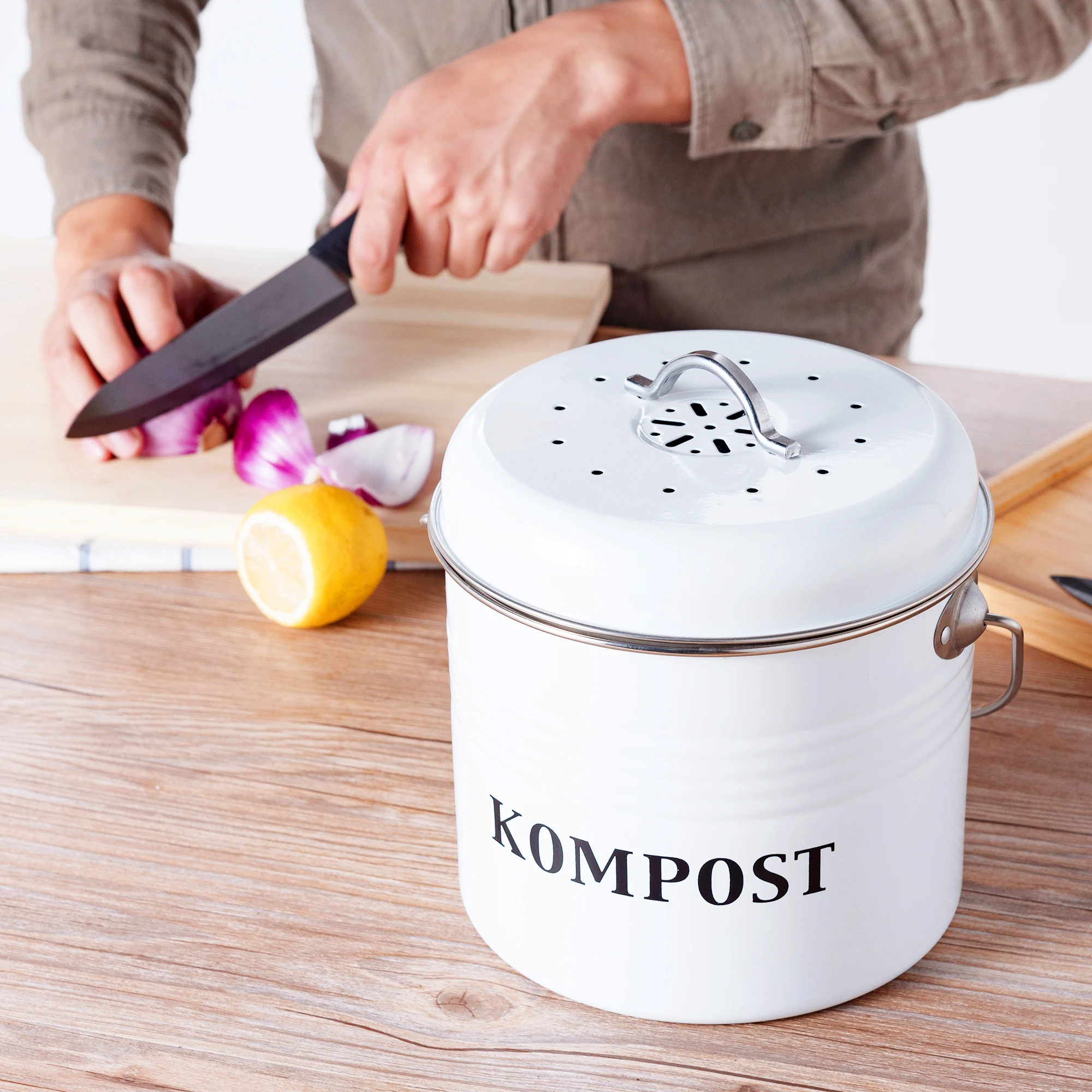 Контейнер для мусора винтажный кухонный контейнер с крышкой мусора|Мусорные