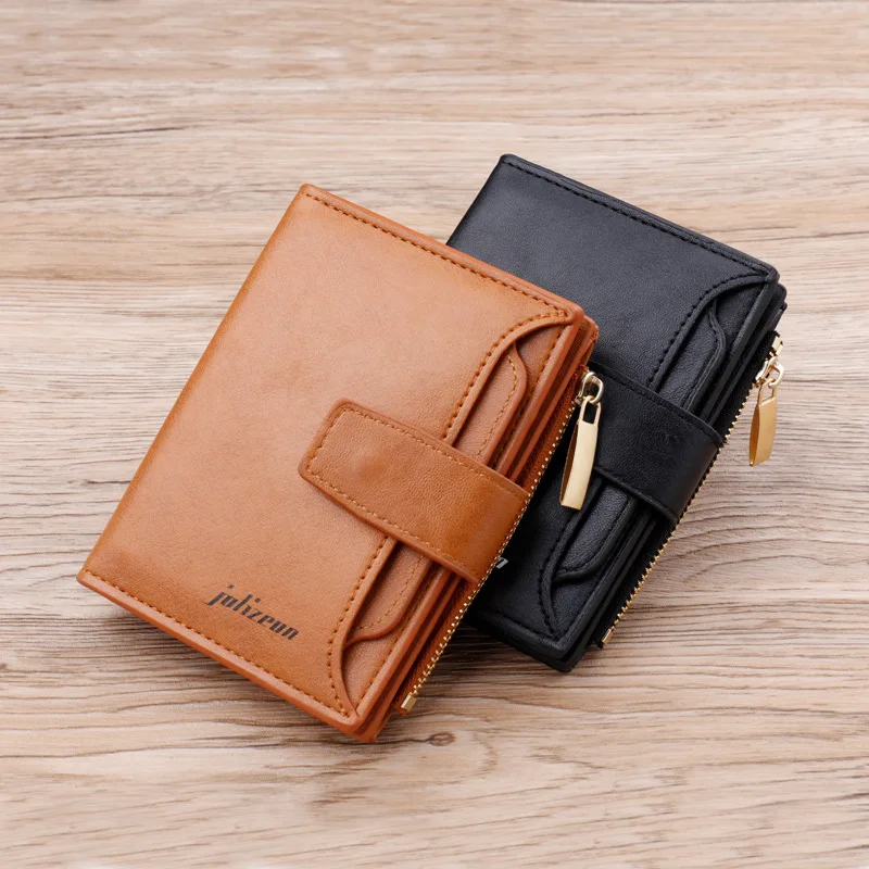 

Fashion Men's 2020 Short Wallet, Vertical Coin Purse, Portable Multifunctional Hot-selling , Id Card Holder Black Brown