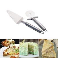 baking accessories pizza cutter pizza three in one round slicer kitchen pizza tool set pizza knife pastry wheel cake shovel