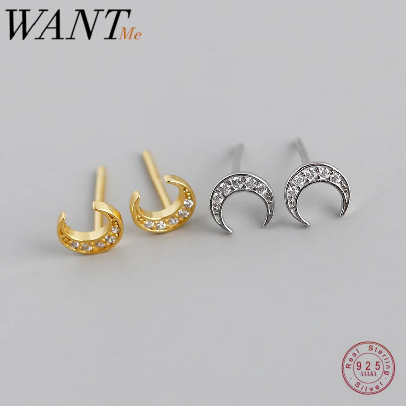 Женские маленькие серьги гвоздики WANTME из серебра 100% пробы с