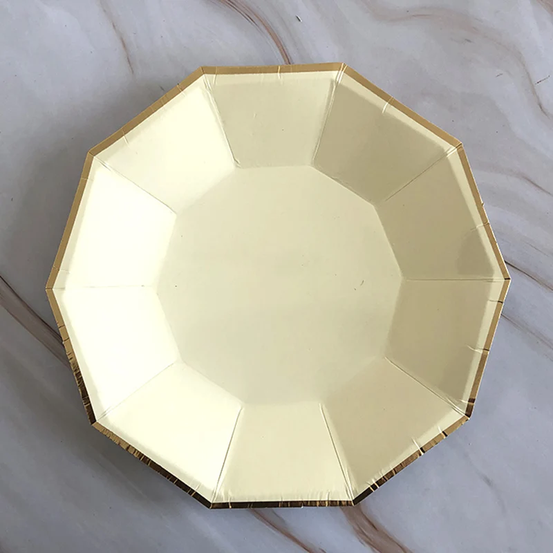 65 шт./лот золотой вечерние ничный Свадебный декор набор одноразовой посуды