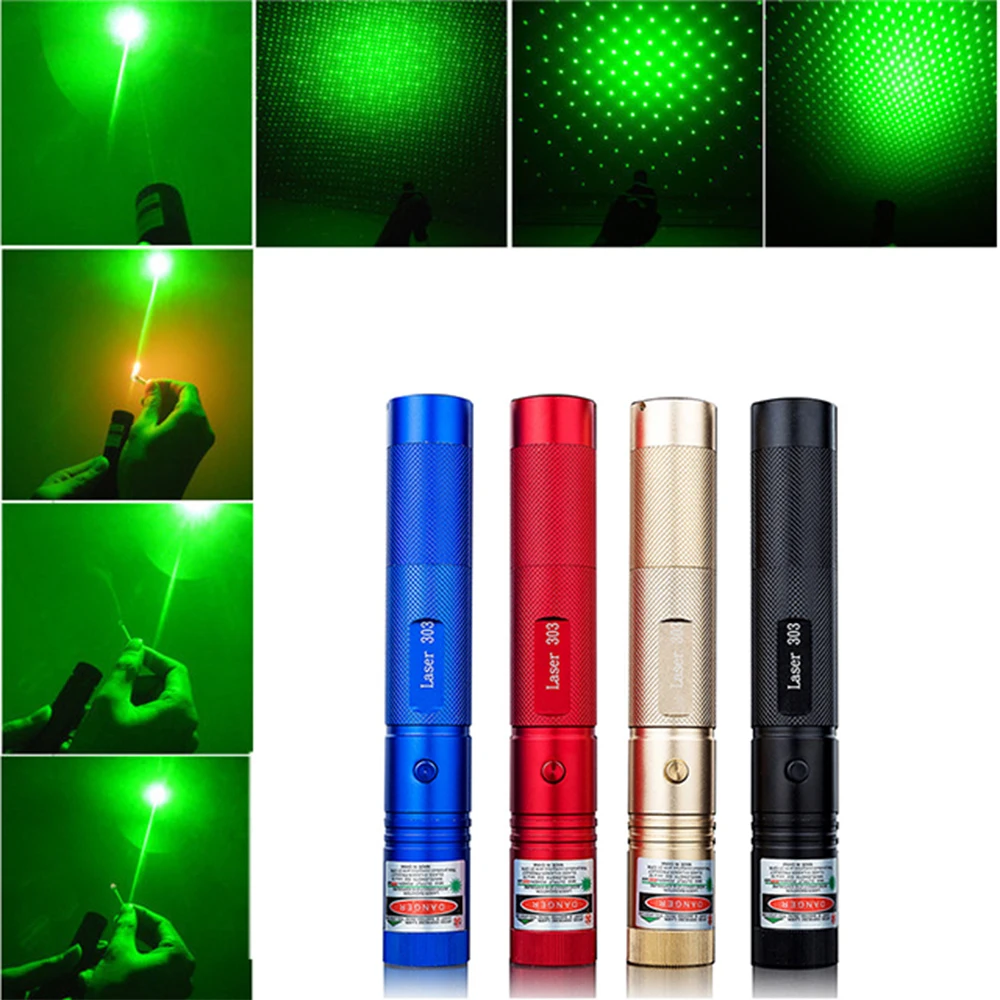 

Green Laser Sight Laser Charging Laser 303 Indicator Light 532nm 5mw High Power Equipment Laser Pointer With Battery + Charger