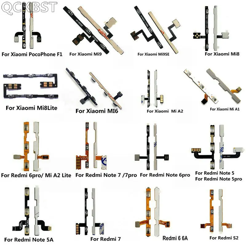 

Volume Side Power Switch on off Button Key Flex Cable For XiaoMi Mi 9 8 SE A1 A2 Lite Redmi Note 7 6 5 Pro 6A S2 PocoPhone F1