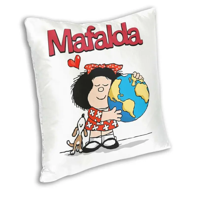 Прохладный Mafalda мира и ее подушка в виде щенка крышка украшения 3D двухсторонняя