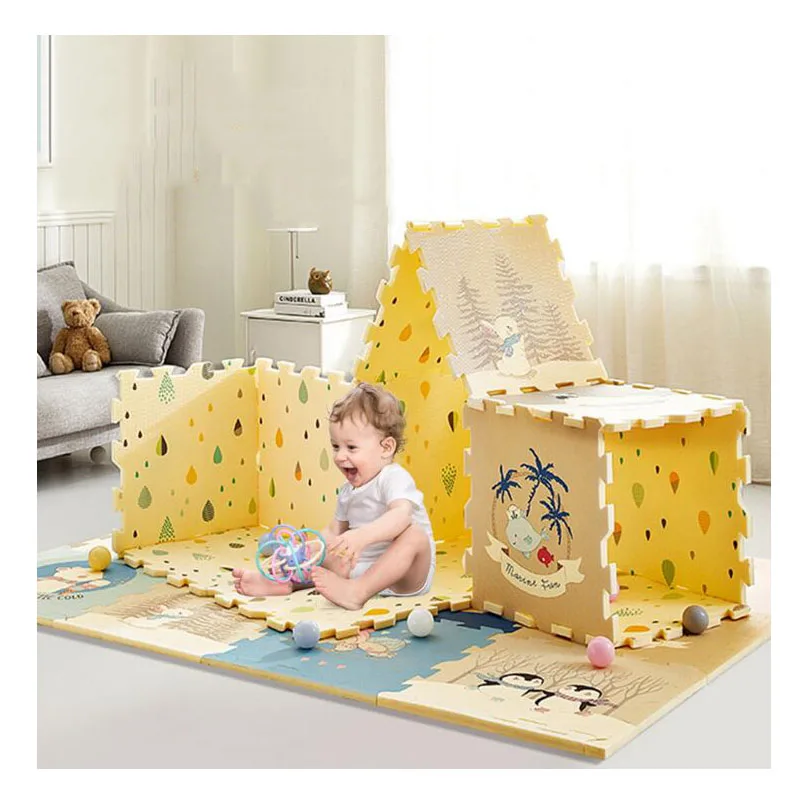 Детский коврик для ползания 2 см толстый и безвкусный комбинированный анти осень