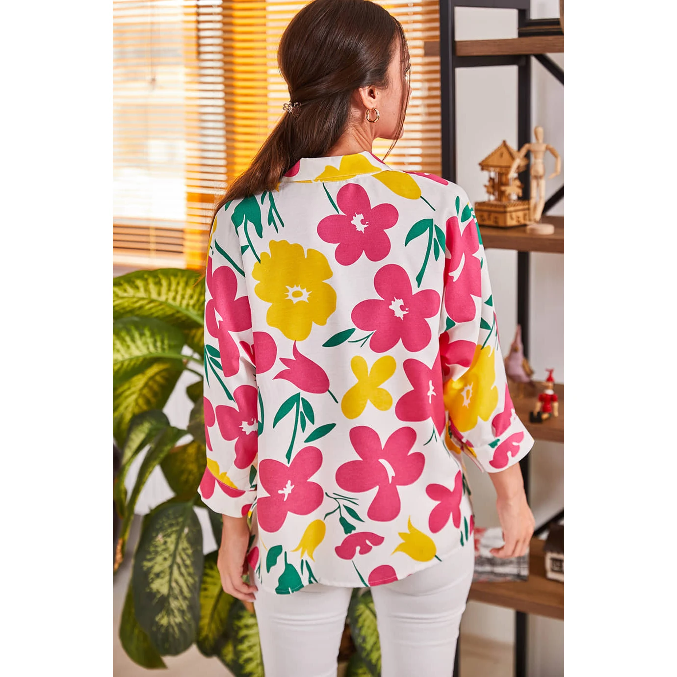 2022 Women Fuchsia Color Pattern Temporary Shed Shirt Armonika Turkish Clothing Fashion Best Seller Shirts-ARM-21Y001073 | Женская