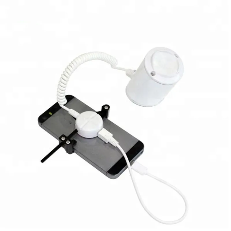 10 Pcs Desktop Mobile Phone Display Alarm Stand Cellphone Anti Theft Retractable Steel Cable Holder with Clamp Gripper