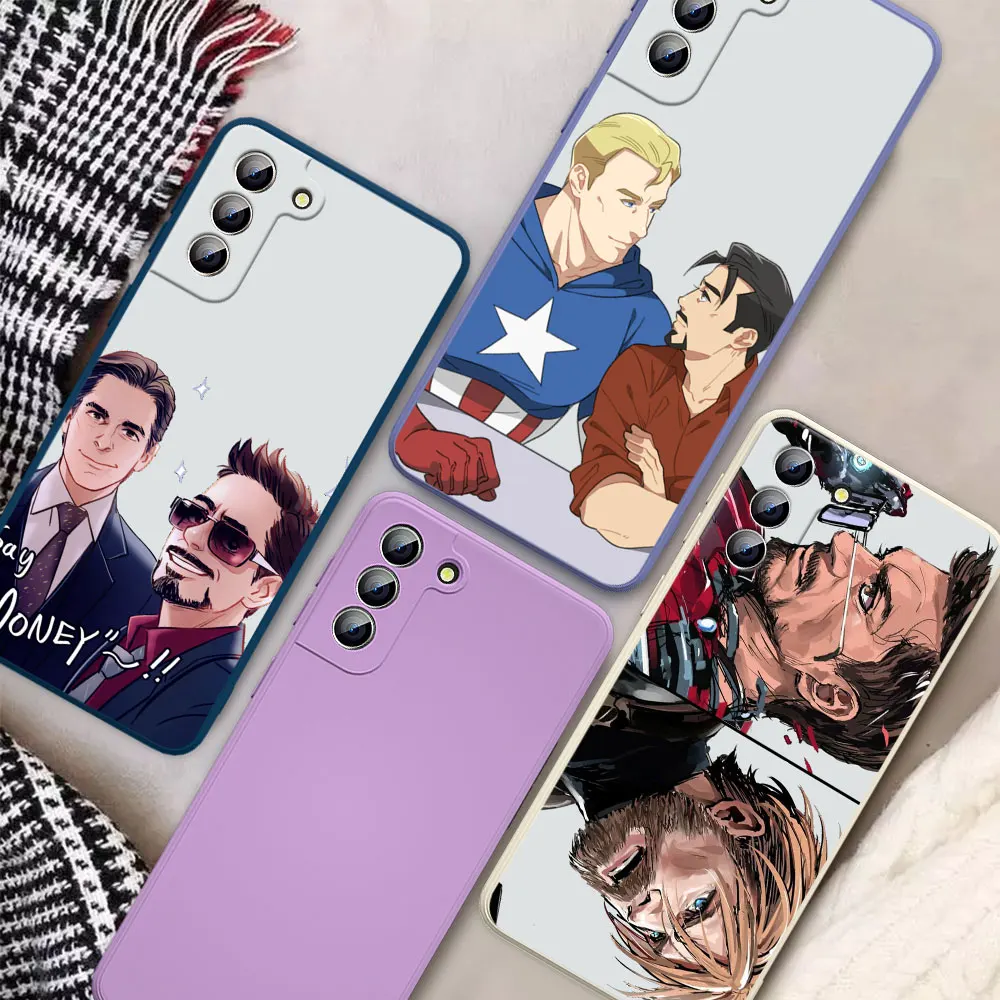 

Marvel Avengers Hero Cool For Samsung Galaxy S21 S20 FE S10 Note20 Note10 Ultra Plus Pro 5G Liquid Soft Phone Case