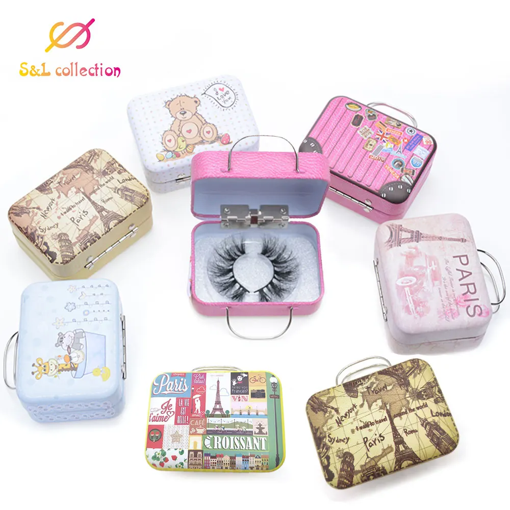 10 шт. новейший дизайн стальной чемодан для ресниц милый поддельный багажа