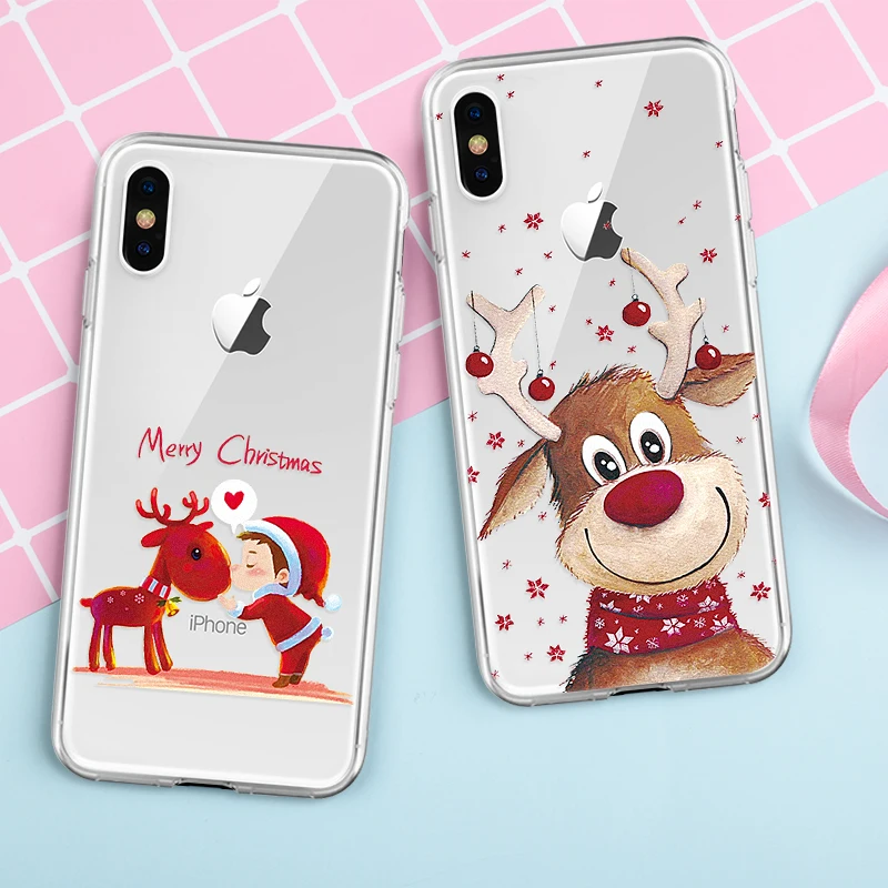 Чехлы для iPhone X XS Max XR с рождественской росписью чехол телефона iPhoneX iPhoneXR милым
