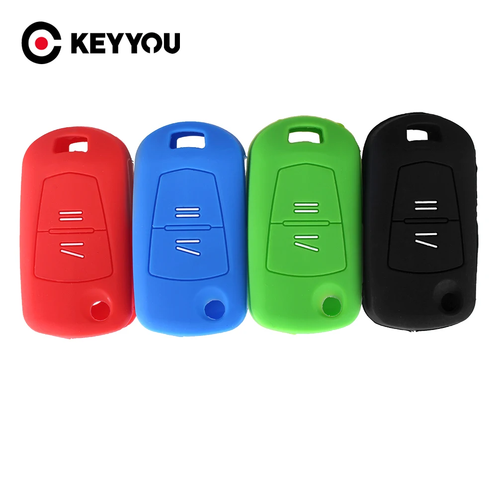 

Складной силиконовый чехол для автомобильного ключа KEYYOU 10x, чехол для ключа для Vauxhall, Opel, Corsa, Vectra, Astra, Kadett, Monza, Zafira с 2 кнопками