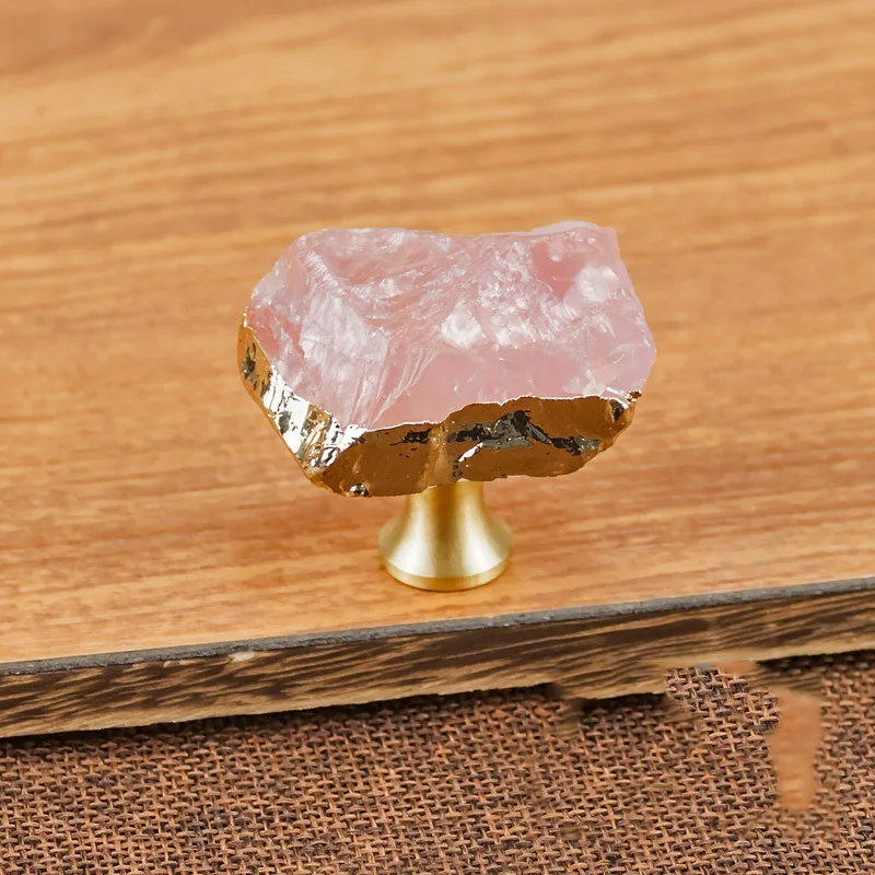 Natural Crystal Brass Knob Dresser Drawer Knobs Pulls Handles Cupboard Furniture Cabinet Handle Pull Hardware | Обустройство дома