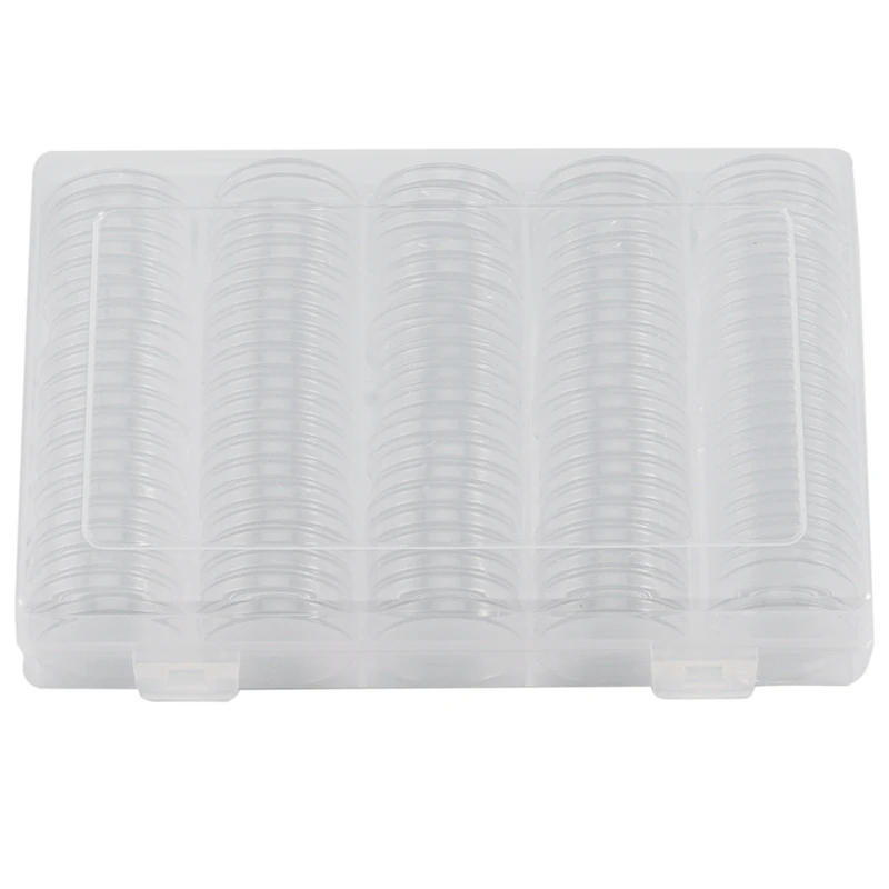

17/20/25/27/30mm Coin Holder, 100Pcs Silver Coin Capsules with Foam Gasket, Professional Coin Case for Coin Collection