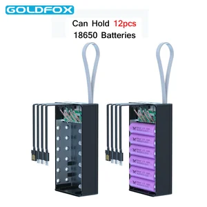 DIY 12*18650 Battery Storage Box with 4 Cable PD Fast Wireless Charger Power Bank Case 18650 battery Holder Charging Box Shell