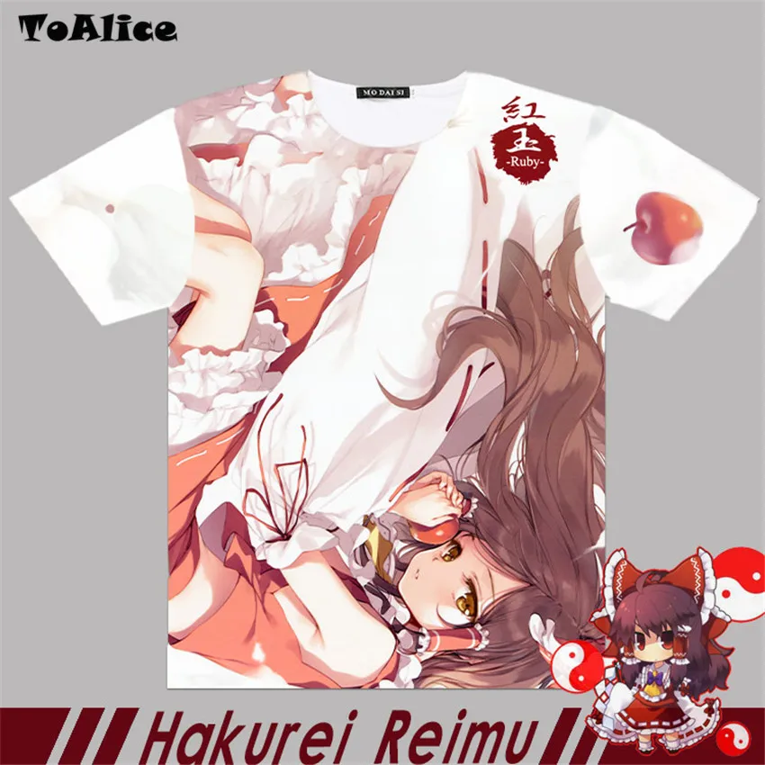 Футболка Touhou Project с рисунком костюм для косплея Hakurei Reimu из аниме модная мужская и
