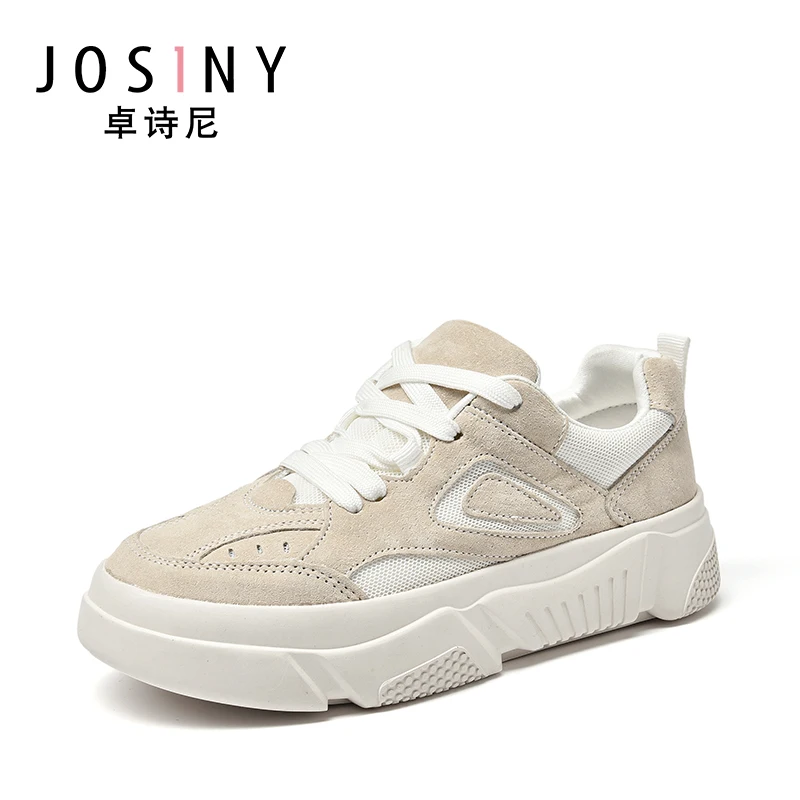 

Josiny Sneakers Single Shoes Female Ins Retro Leather Old Shoes Female Net Red Dirty Dirty Shoes Female White Shoes Female