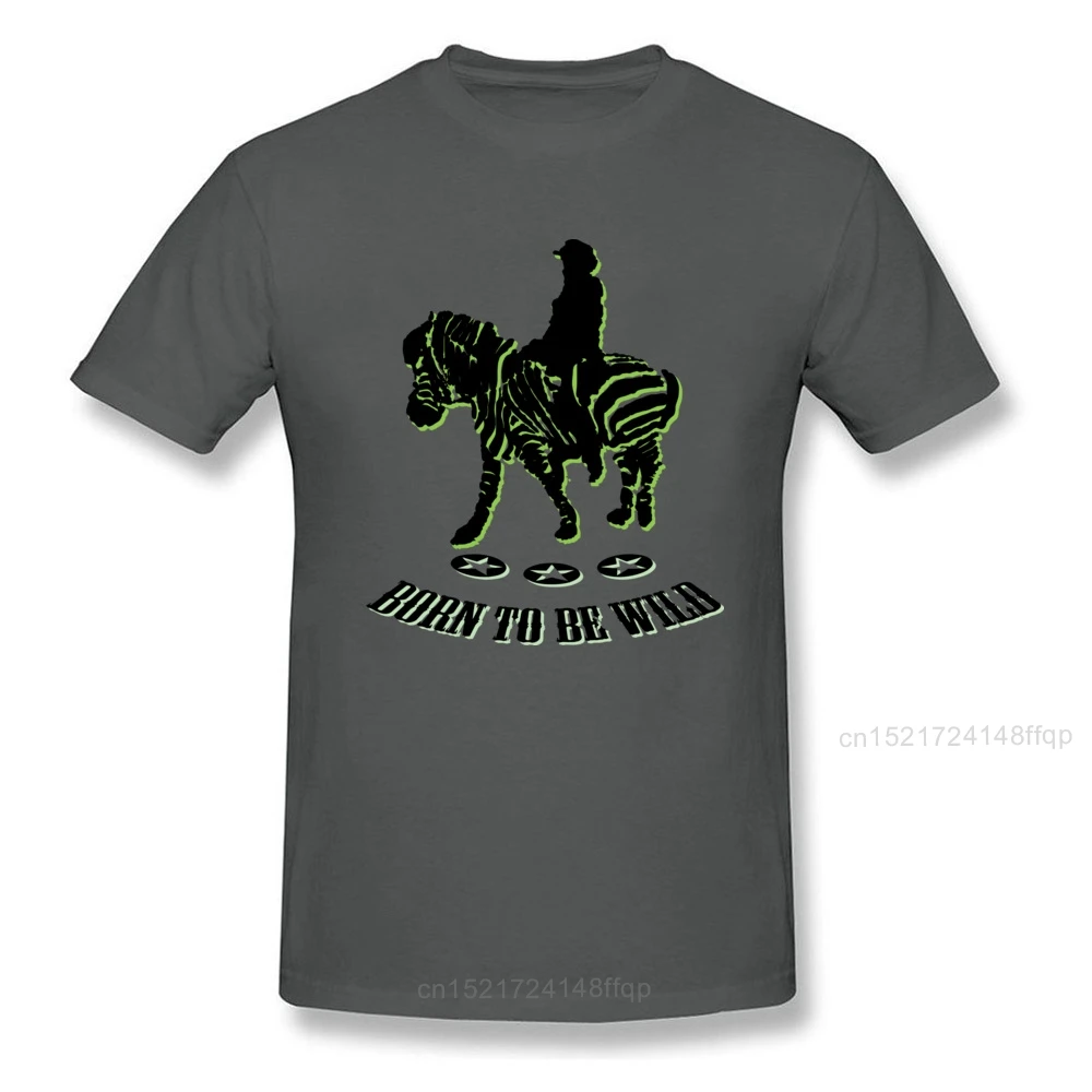 Мужская футболка с принтом зебры черная фанки Born To Be Wild хлопковая ткань топы