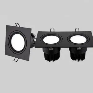 Встраиваемый двойной светодиодный потолочный светильник с регулируемой яркостью COB 7 Вт, 9 Вт, 12 Вт, 24 Вт, декоративный светильник, 110 В переменного тока, 220 В