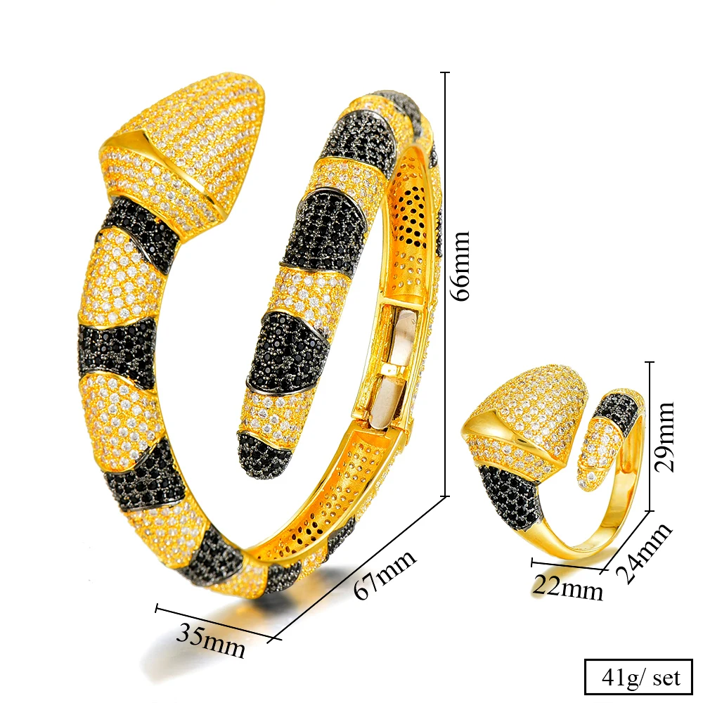 

GODKI Luxury Snake African Bangle Ring Set Fashion Jewelry Sets For Women Wedding Engagement brincos para as mulheres 2018