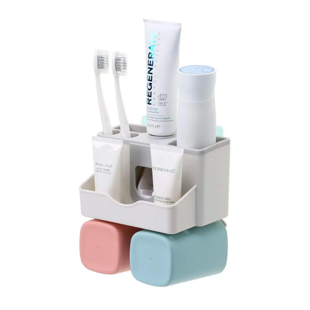 Набор держателей для зубных щеток экономит место без сверления настенный