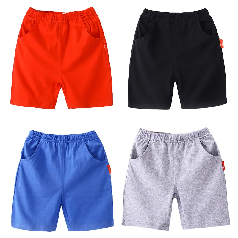 2021 г. Летние шорты для маленьких мальчиков однотонные хлопковые пляжные детские