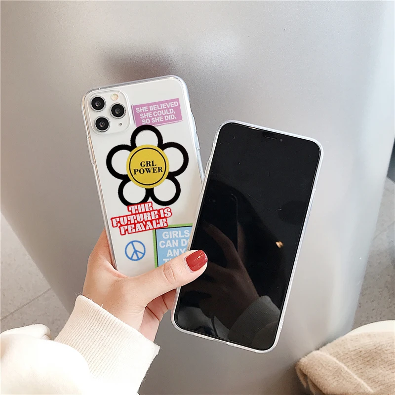 Чехол для телефона в Корейском стиле девушек Power Flower iPhone 11 Pro MAX XR X XS чехол модный