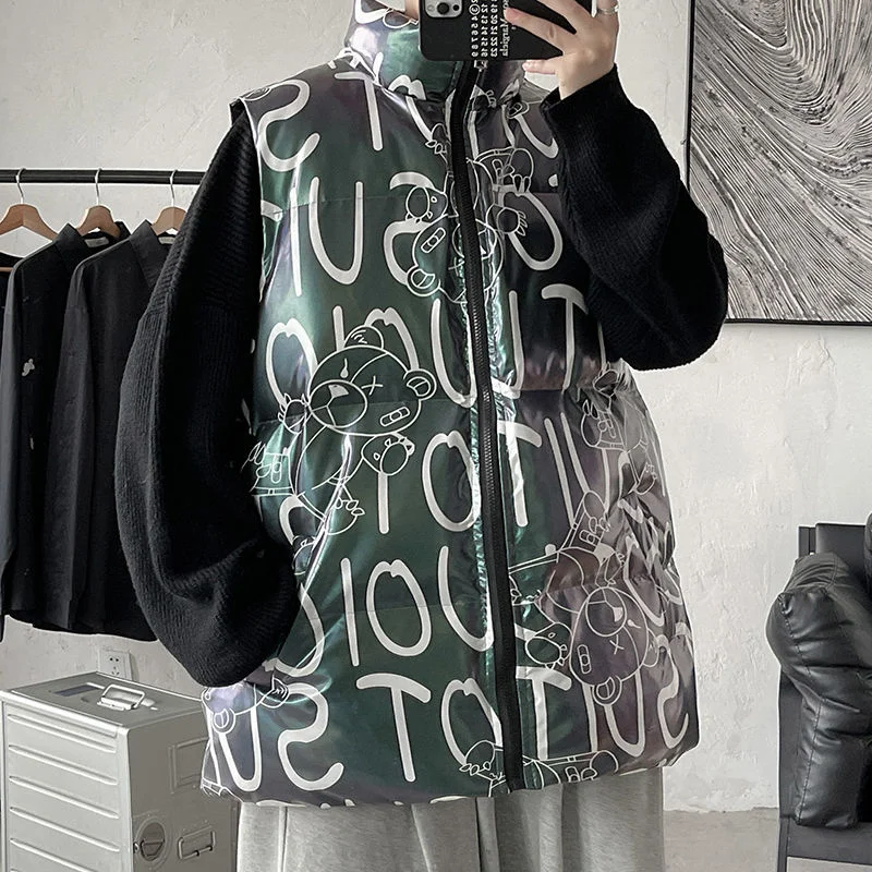 

Neploha 2021 Мужская Зимняя парка в гонконгском стиле с ярким лицом и подставкой крупные повседневные мужские парки с граффити уличная одежда в с...