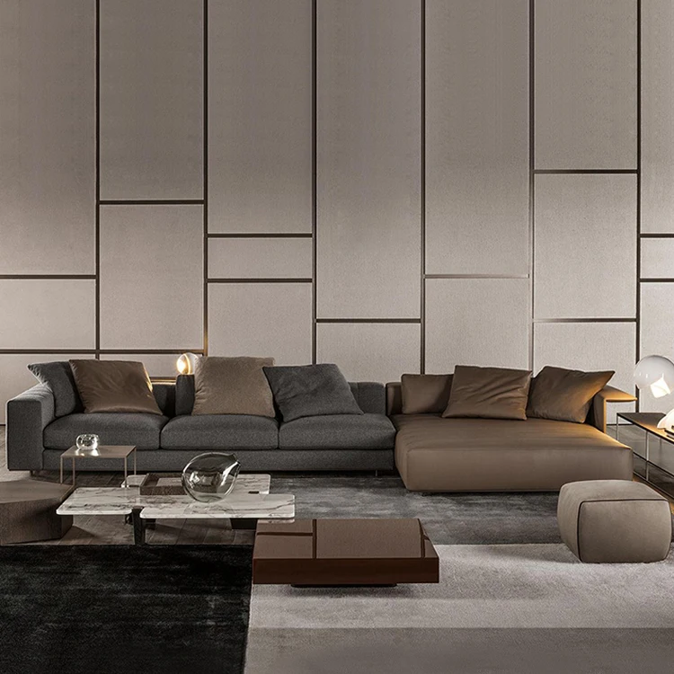 Гостиная 7 местный отборочные диваны L Форма большой тканевый диван набор