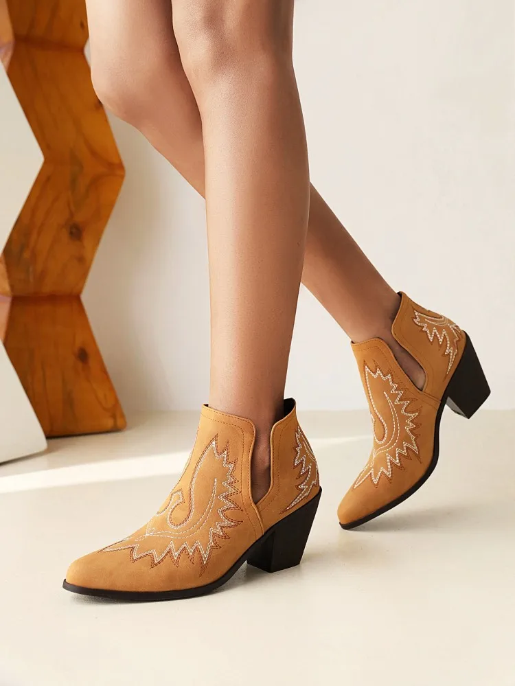 

Ботинки женские резиновые с круглым носком, сапоги до щиколотки, без застежки, на шнуровке, однотонные, с цветочным принтом, с вышивкой в зап...