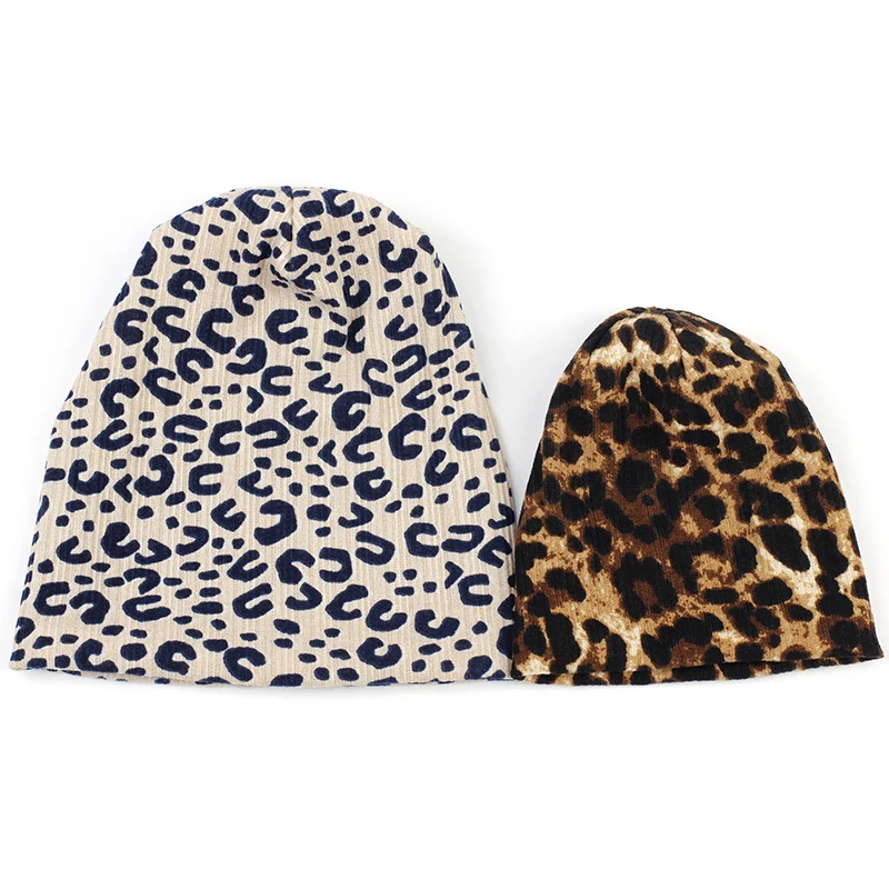 

Geebro Fashion Child Leopard Print Beanie Hats Cotton Bonnet For Kids Boys Girls Baggy Casual Beanies Soft Warm Skullies Caps