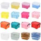 124 шт., 1:6 миниатюрный контейнер для хранения кукольного домика, стеллаж для хранения, аксессуары для кукольного домика