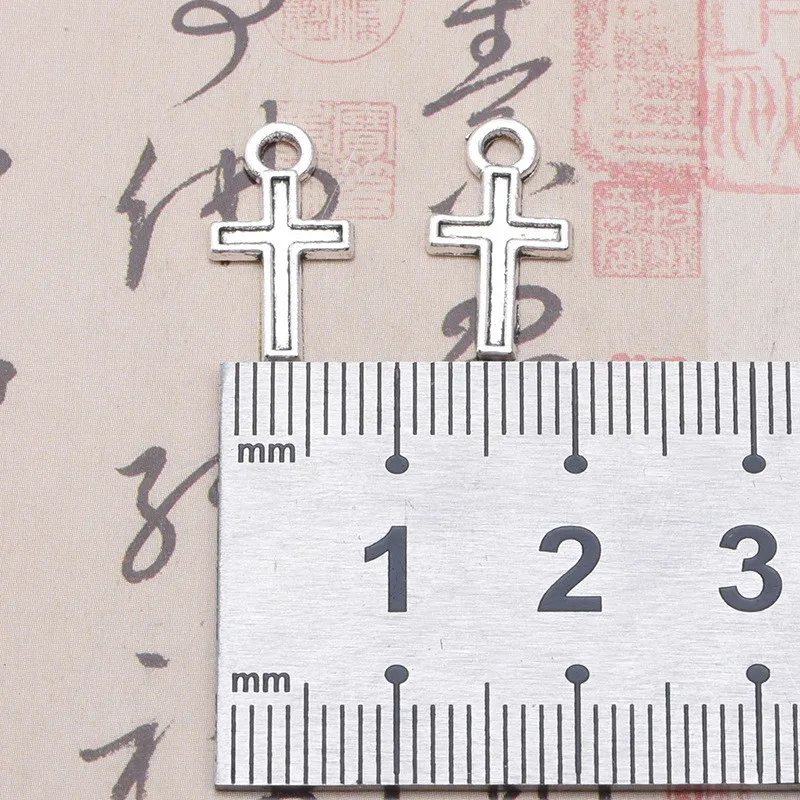 

200pcs/lot Retro Alloy Charm Sunflower Cross Silver Color For Women DIY Necklace Bracelet Jewelry Making Accessories