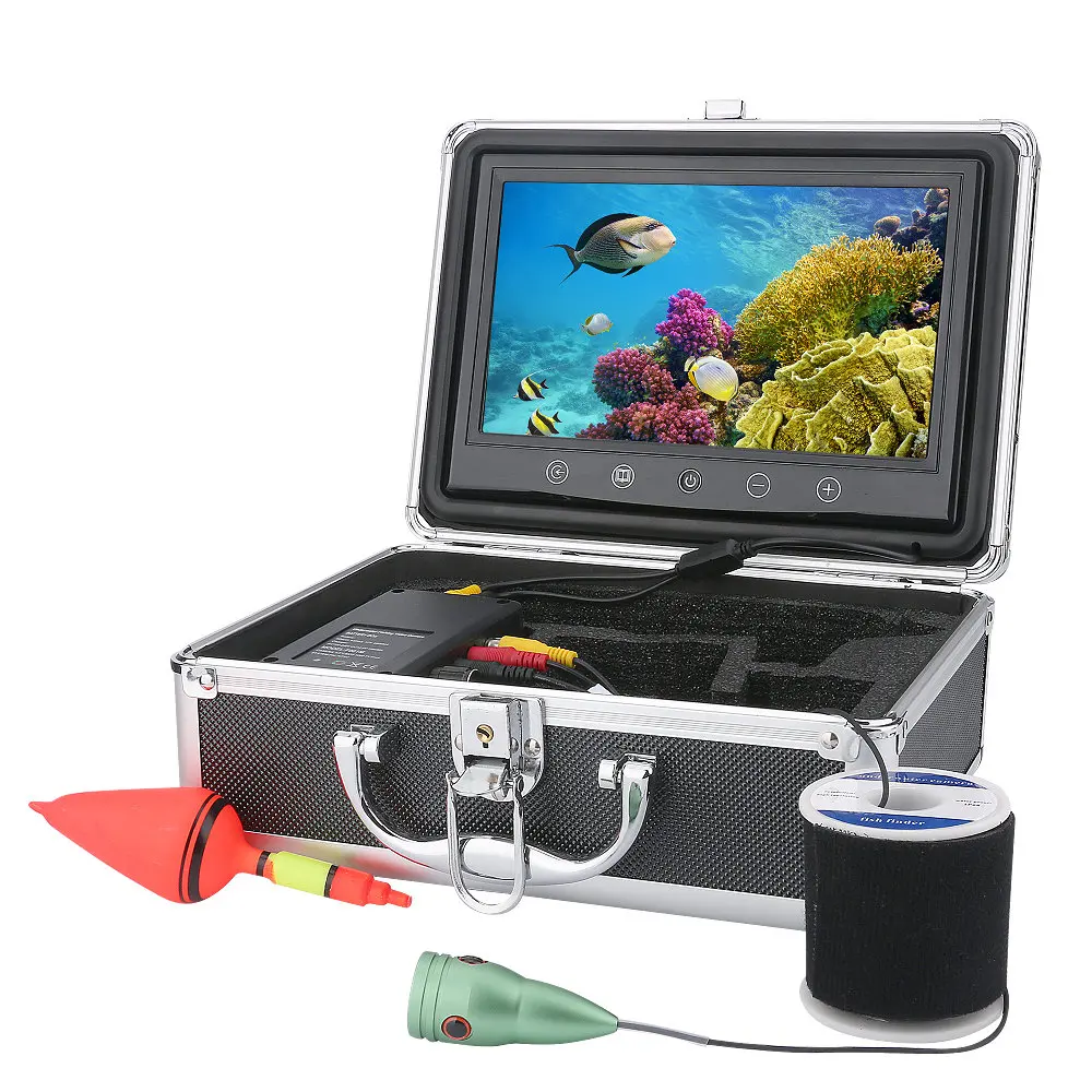 Купить Видеокамера для подводной рыбалки GAMWATER, комплект из 6 светодиодный ных ламп с цветным монитором 9 дюймов, HD 1000tvl, 20 м 30 м 50 м