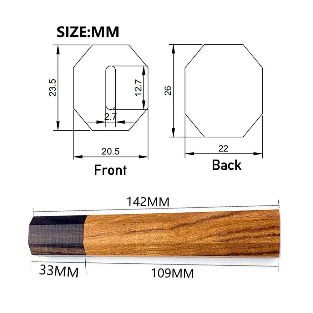 

1Pcs Japanese Chef Knife Handle Octagonal Shape DIY New Accessories Wood Natural Knife Knives Kitchen Details Making 2021 T6C1