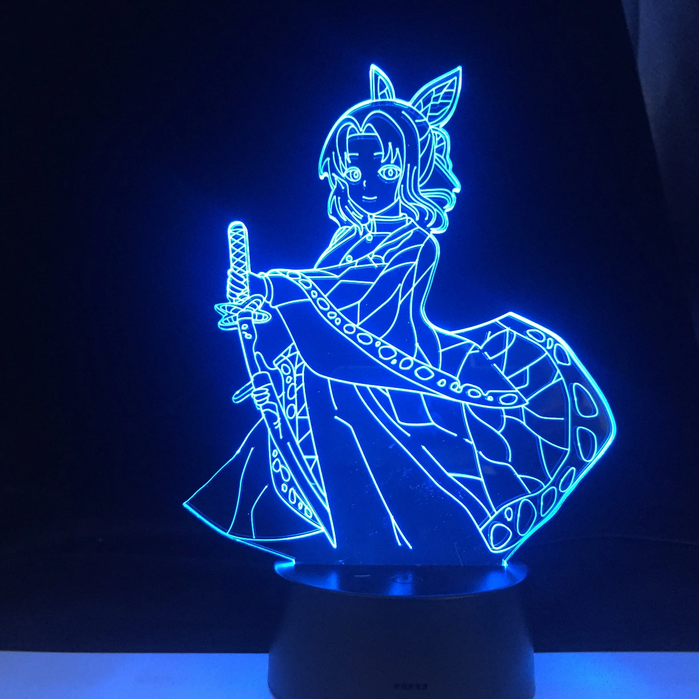 SHINOBU Кочо 3D светодиодный аниме лампа демон убийца KIMETSU без YAIBA Цвета