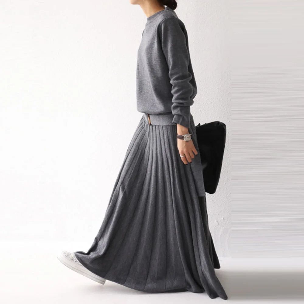 Женское длинное платье элегантный офисный женский пуловер с высокой талией