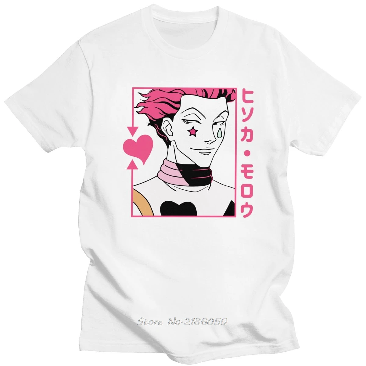 Hunter X T-Shirt Men Pre-shrunk Cotton Awesome Tshirt O-Neck Short Sleeved Hisoka Morow T Shirt Anime Harajuku Tees | Мужская одежда
