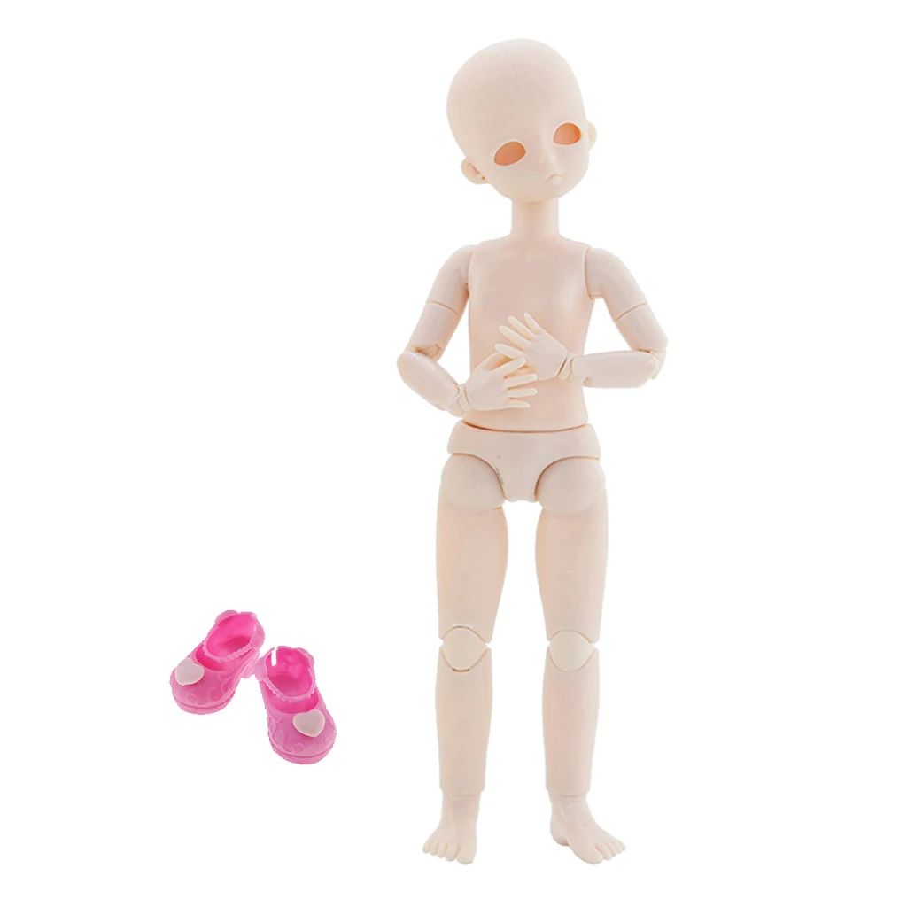 

1/6 Girl Movable Plastic Doll Bodysuit with Shoes DIY Practice
